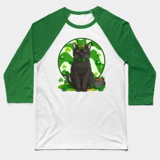 Bombay Cat St. Patricks Day Irish Leprechaun Baseball T-Shirt